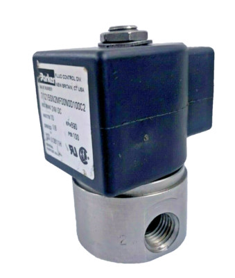 Parker 71215SN2MF00N0D100C2 2/2 NC 1/4'' Stainless Steel  Solenoid Valve 24V DC
