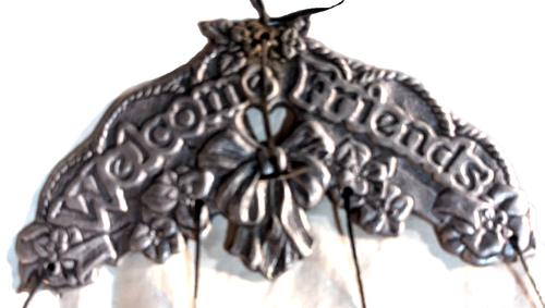 Carson "Welcome Friends" Windchimes 1992 Cat Butterfly Home Heart Pewter Vintage - Picture 4 of 4