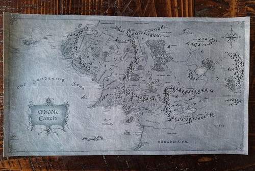 Lord Of The Rings, Hobbit REAL CANVAS Map Set Of 3!!! Glossy Finish $20 OFF!!! - Picture 7 of 8