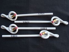 4 WHITE Music Bent Pencils G Clef Wood 8" Long Great MUSIC Gift NEW