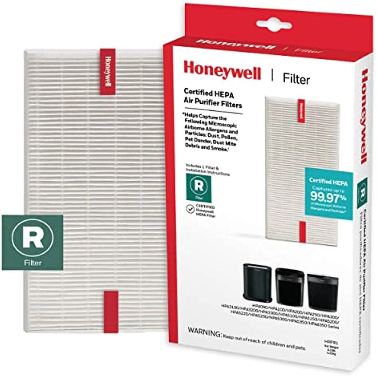 Honeywell HEPA Air Purifier Filter R 1 Pack for HPA 100 200 300 and 5000