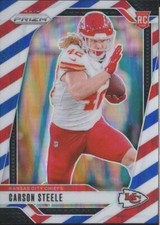 2024 Panini Prizm "Red/White/Blue Prizm" Carson Steele #377
