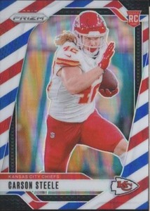 2024 Panini Prizm "Red/White/Blue Prizm" Carson Steele #377