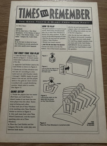 **COMPLETE** Times to Remember Board Game Blast From The Past Vintage 1991 - Picture 9 of 11