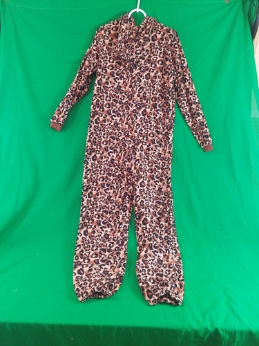 Pijama Just Be Talla Mediana Leopardo Estampado Animal Peludo Disfraz Halloween - Imagen 7 de 10