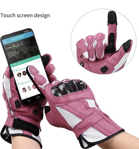Guantes de cuero INBIKE para motocicleta con nudillo duro de fibra de carbono pantalla táctil S - Imagen 4 de 6