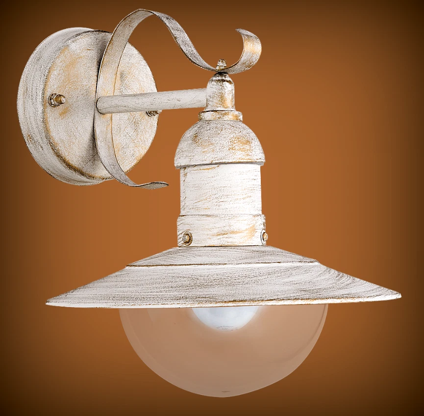 Außenleuchte Hoflampe Wandlampe Shabby Antik-Weiß-Gold IP44 - Rabalux Oslo 8681 - Bild 2 von 4