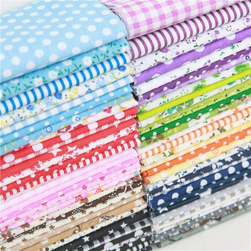 7Pcs 100% Cotton Fabric Assorted Pre-Cut Fat Quarters Bundle DIY Decor 50x50cm - Picture 10 of 22