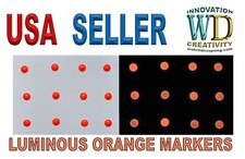 Watch Dial Parts Hour Markers 12 pieces LUME 2.10mm Numerals Dots Bars Orange