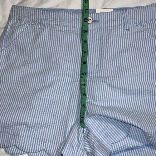 Crown & Ivy kids size 16 blue striped scalloped edge shorts adjustable waist NWT - Picture 7 of 12
