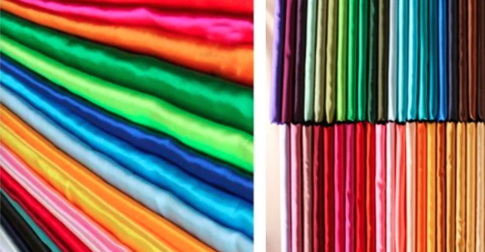 Tela satinada 12 yardas 60" marco mantel corredor superposición 22 COLORES ROPA DE CAMA ELENA Foto 3 de 3