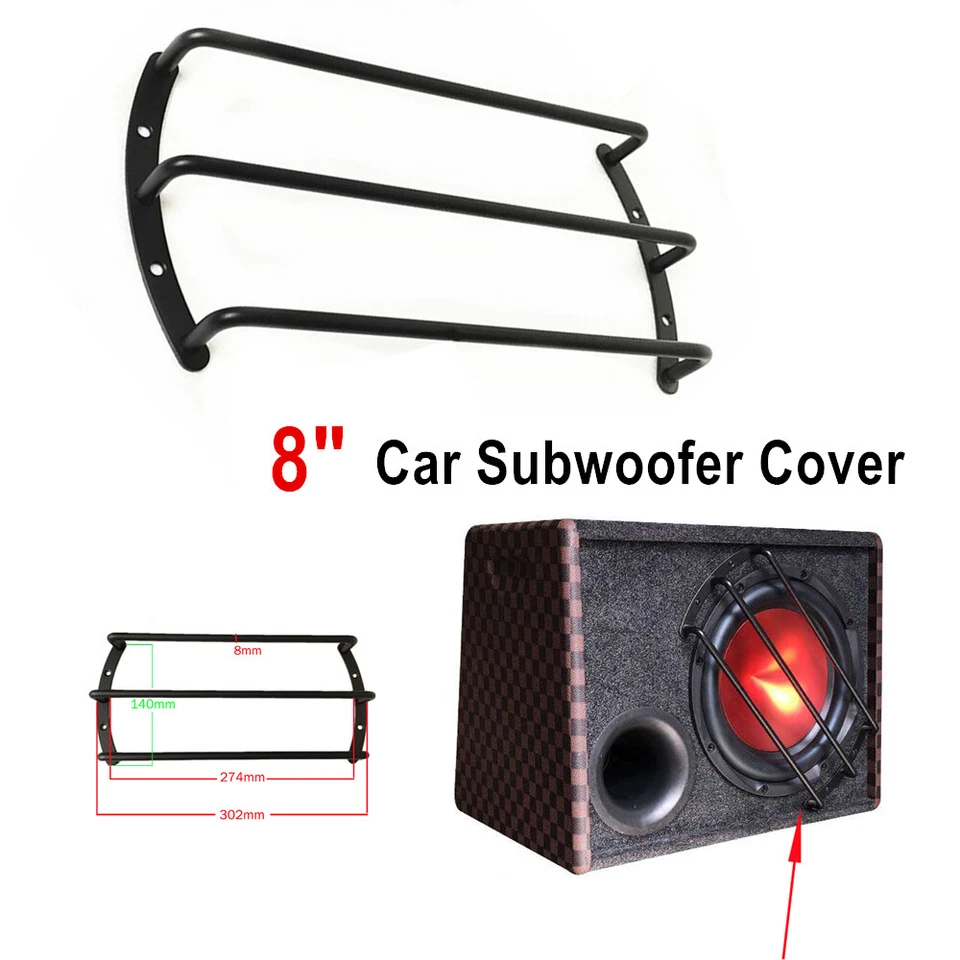 8"Inch Speaker Car Audio Sub Woofer Grill Subwoofer Metal Grille Black Bar Cover - Image 3 of 4