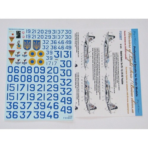 Digital Rooks: Su-25 for plastic scale model kit Foxbot 32-025 Decals Scale 1:32 - Picture 5 of 24