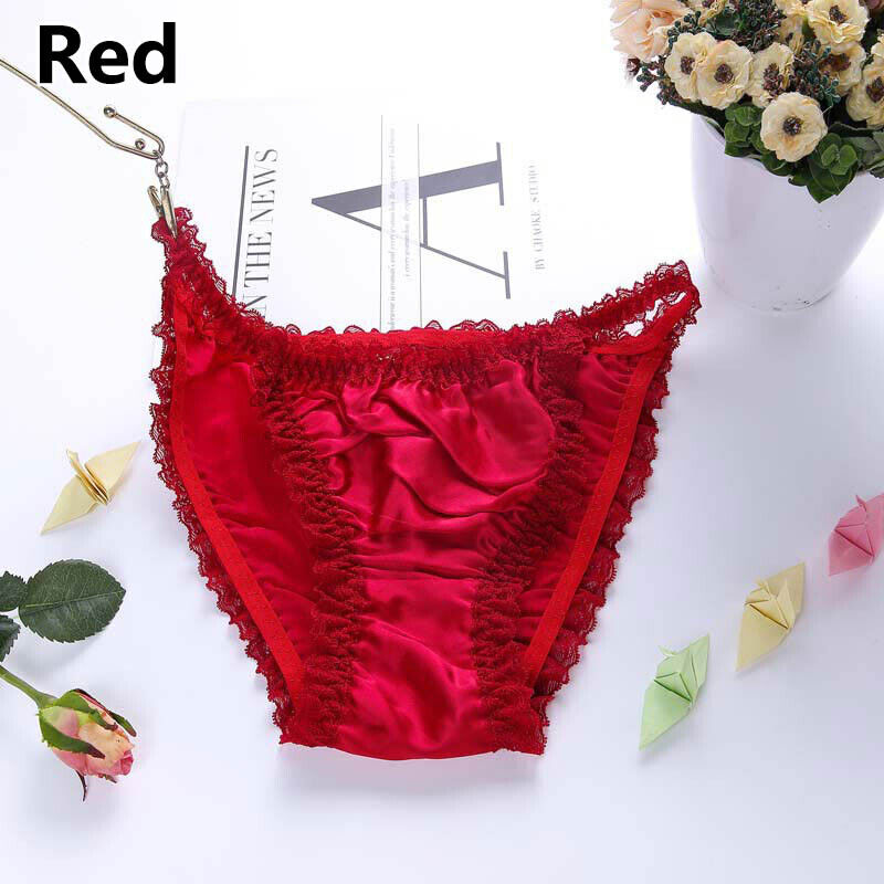 Pure Silk Sexy Women Panties Briefs Underwear Thongs /G-string /T-back M/L/XL2XL - Picture 4 of 37