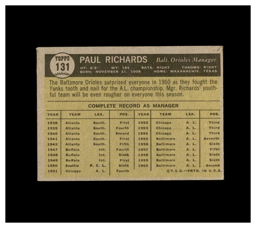 1961 Topps Baseball: "Off Grade" Choose Your Card (#8 to #522) FREE SHIPPING! - Picture 76 of 328