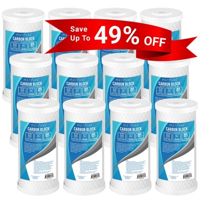 1 to 12 PACK 10''x4.5'' Whole House CTO 5 Micron Carbon Block Water Filter Replace