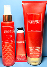 AVE STRAWBERRY POUND CAKE 3PC GIFT SET Bath Body Works SHIPS FREE
