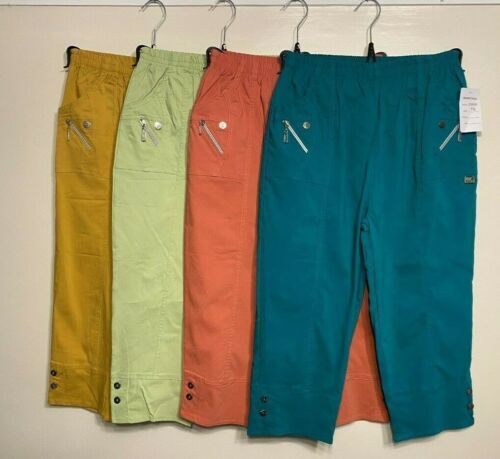 Women Ladies 3/4 Length Trousers Cropped Capri Pants Cherry Berry Summer Shorts - Picture 46 of 47