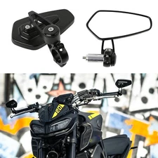 Universal 7/8" 22mm Motorcycle Handle Bar End Rearview Side Rear View Mirrors