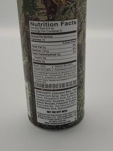 2004 Team Realtree Outdoor Energy Drink Can Empty Reusable 16oz Aluminum Bottle  - Picture 4 of 8