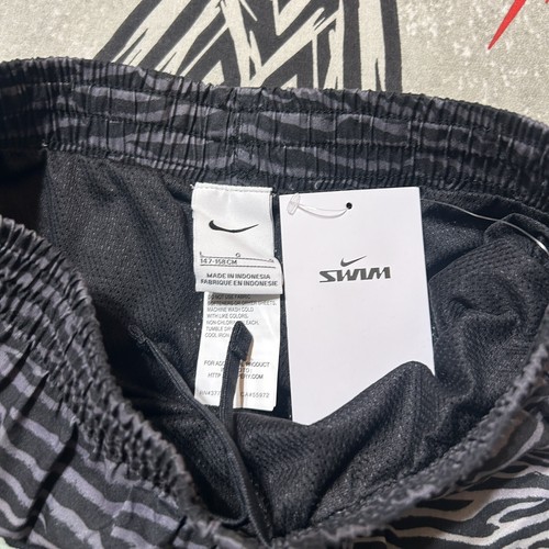 Nike Swim Trunks Black Green Purple Swoosh Youth L Shorts (NESSE802-338) - Picture 3 of 4