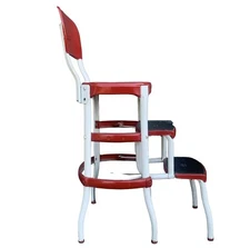 VTG MCM Cosco Red White Pull Out Step Counter Stool All Original Willing 2 Paint