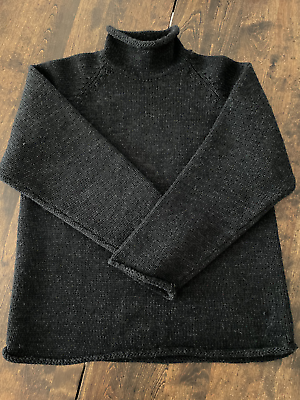 Vintage 90's J Crew Rollneck Fisherman Sweater / Dark