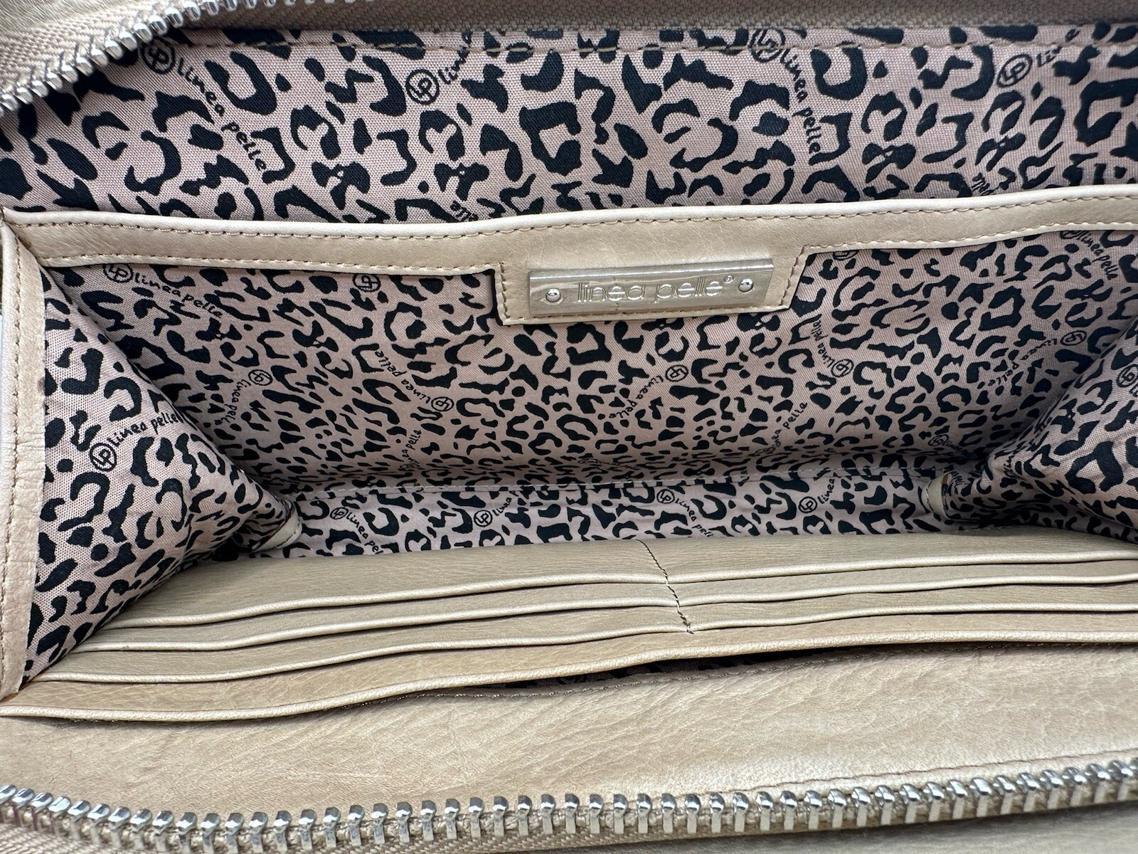 Linea Pelle Beige Leather Python Print Details Zi… - image 7