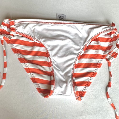 Mossimo Womens Swimsuit Orange White Stripe Tankini Halter 2 Piece Set Size S - Picture 16 of 18