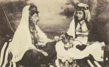 PA4037 ETHNIC BISKRA, OULED NAILS, PROSTITUES DRINKING COFFEE ,GOLD COINS JEWELS