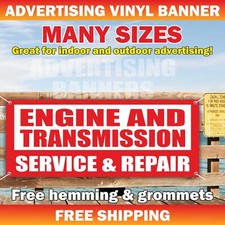 ENGINE TRANSMISSION SERVICE REPAIR Advertising Banner Vinyl Sign Mechanic Auto