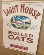 Light House rolled oats vintage ad reproduction steel sign kitchen home decor