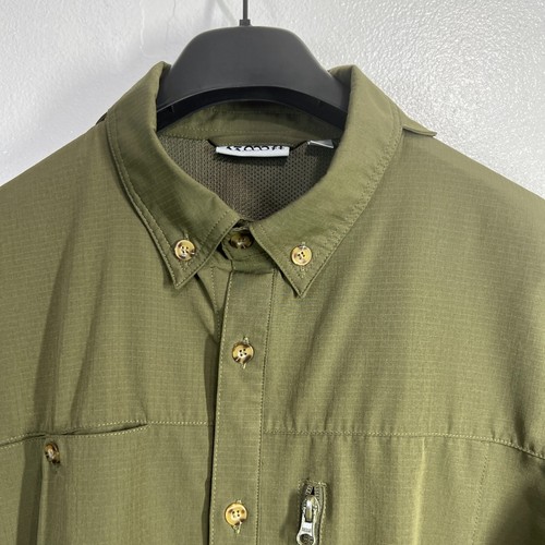 33,000 Feet Shirt Mens Large Olive Performance Long Sleeves Outdoor Camp Fishing - Picture 6 of 11