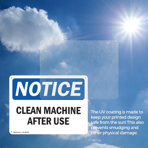 (2 Pack) Clean Machine After Use OSHA Notice Sign Decal Metal Plastic - Bild 7 von 21