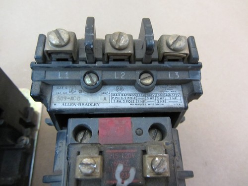 Lot of 3 Allen-Bradley NEMA Size 0 Motor Starters, 509-AOD - Picture 14 of 16