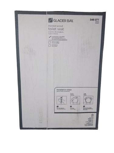 Glacier Bay 31450 000 Elongated Enameled Wood Closed Front Toilet Seat in White - Bild 4 von 5