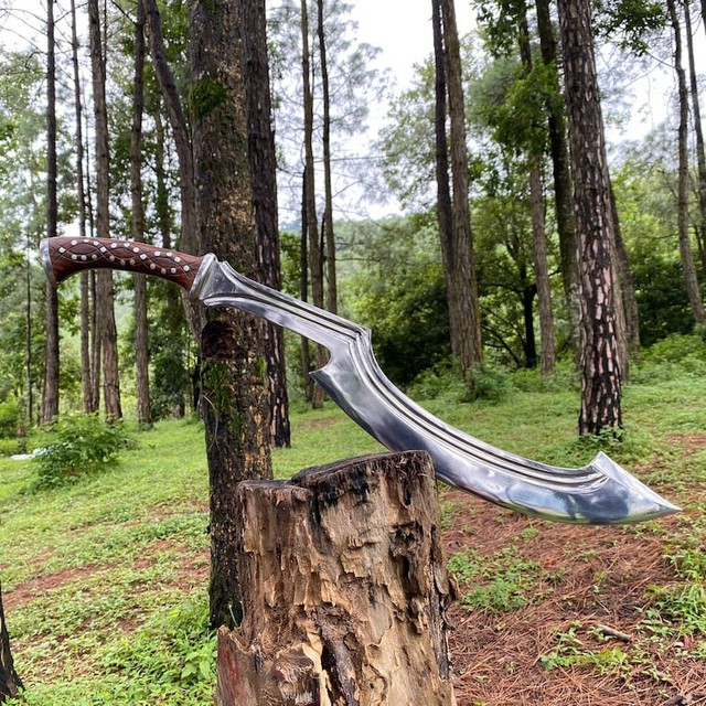 Custom Handmade Carbon Steel Blade Survival Khopesh Sword| Hunting Sword Camping Custom Handmade Carbon Steel Blade Survival Khopesh Sword| Hunting Sword Camping