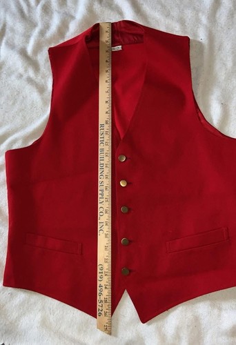 42 Red Wool Fox-hunting Equestrian Riding Vest Unisex Men’s Ladies Lightweight - Picture 3 of 6