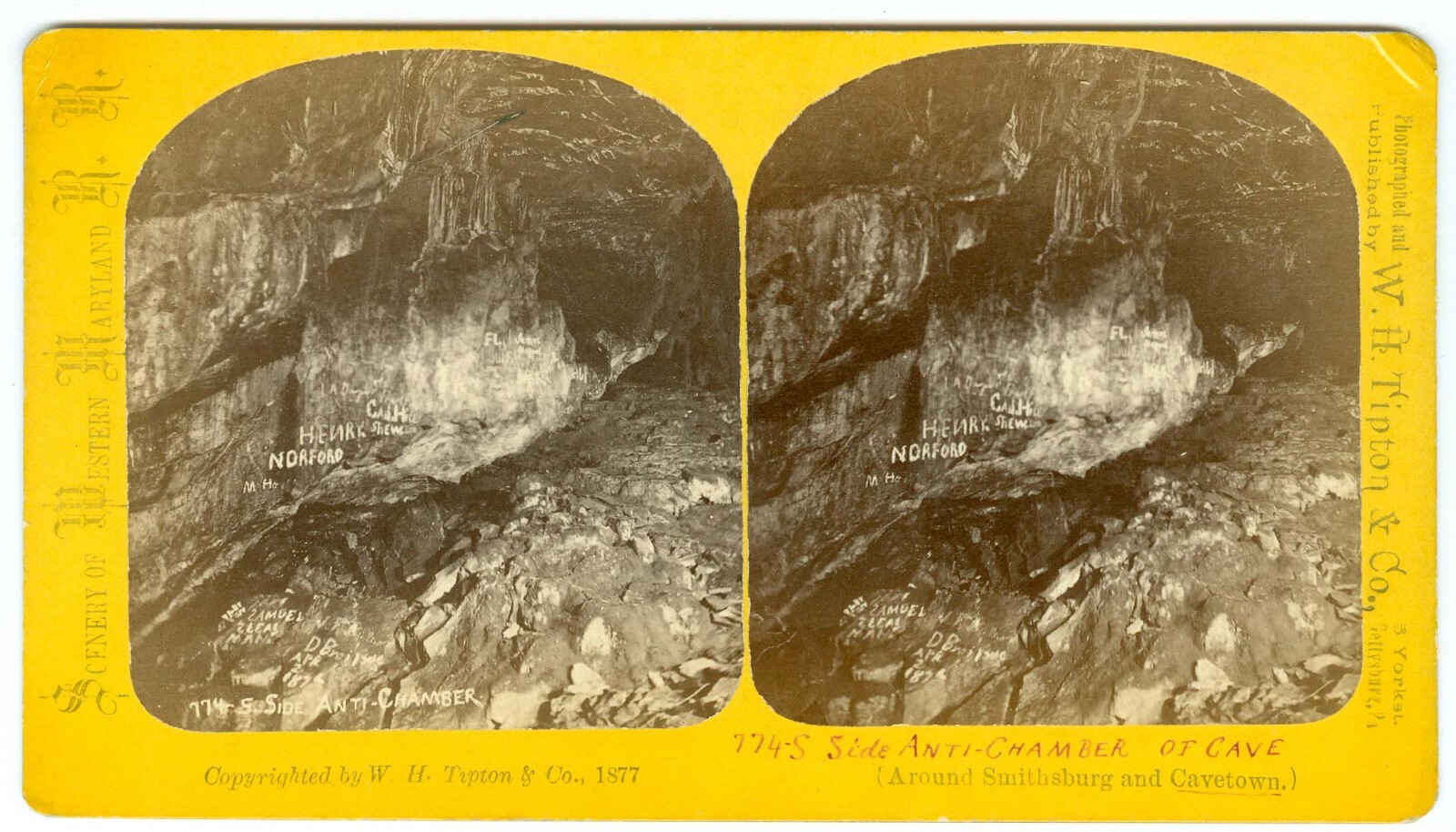 B4434 MARYLAND Bushey Cave? Interior Cavetown MD by Tipton