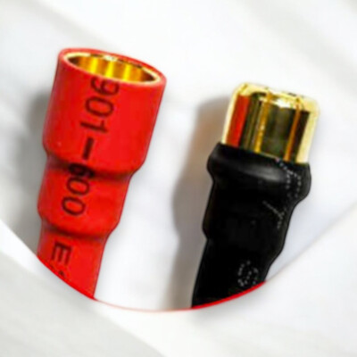 10 Paar 2mm Goldkontaktstecker RC (Stecker/Buchse) Mit Schrumpfschlauch – Schwarz/Rot, Für Modellbau & Elektronik