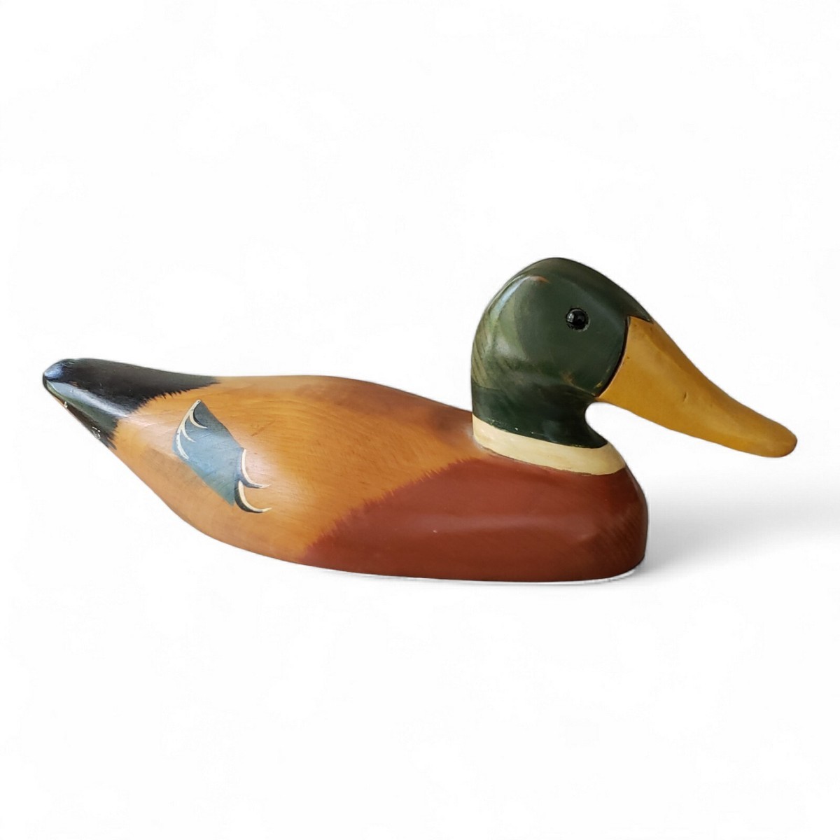 Standing Mallard アンティーク O'DAY Vintage French Broad River Mallard Duck Carved Wood Decoy by R