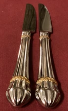 Carouselle  Gold Accent Yamazaki Stainless Flatware Set of 2 Dinner Knives 9"