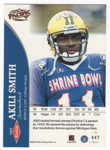 1999 Pacific Football Set Break - Cards #226-450 Pt.2 - 第 369/373 張圖片
