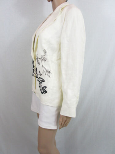 HAUBER Designer Ladies Linen Floral Pattern Suit Tweed Jacket Blazer sz 14 AR82 - Picture 5 of 12