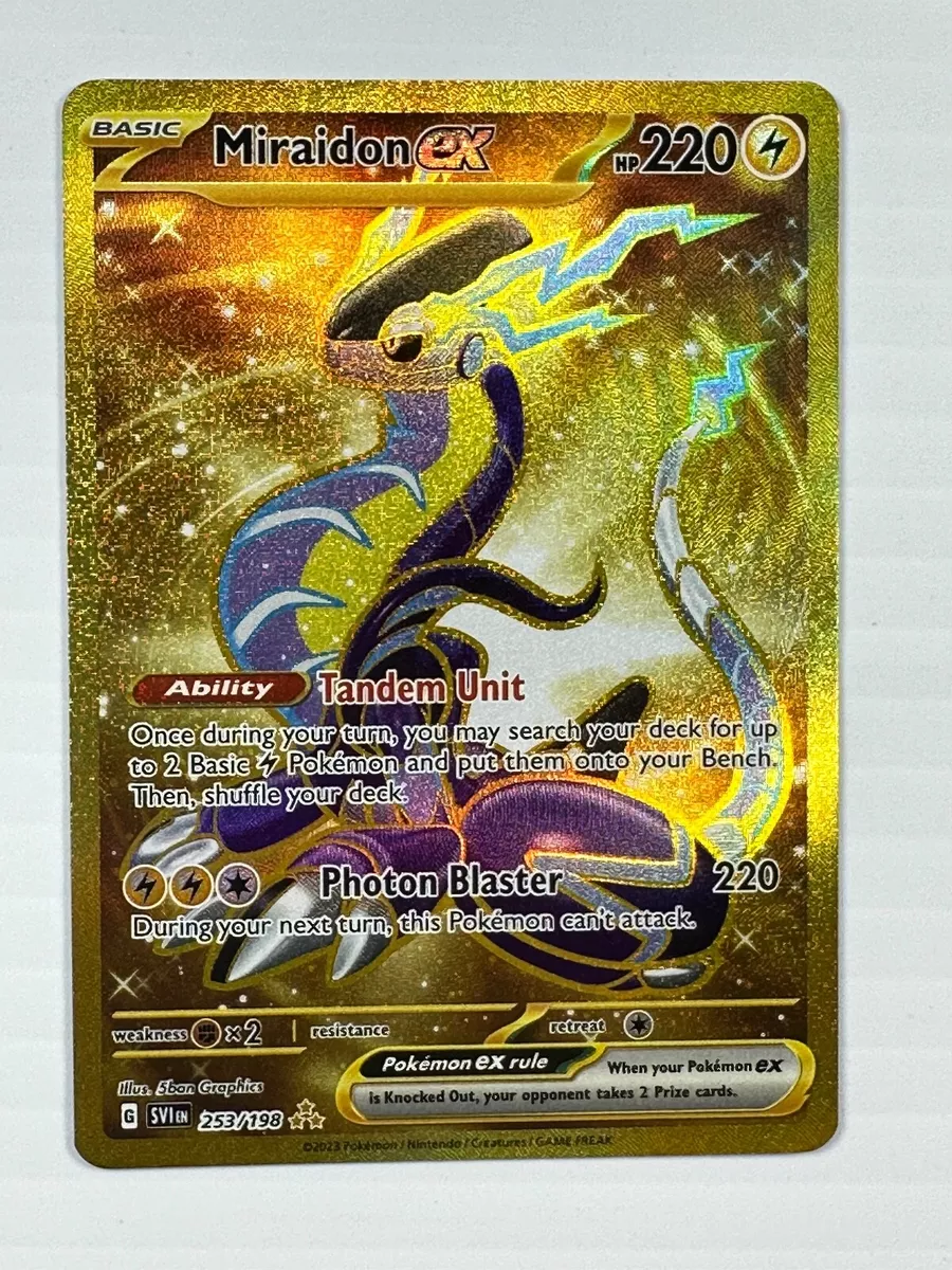 2023 Pokemon SV1 Scarlet & Violet Set Miraidon EX Gold Hyper Rare 253/198  #253