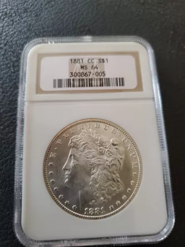  1881-CC Morgan Silver Dollar NGC MS64