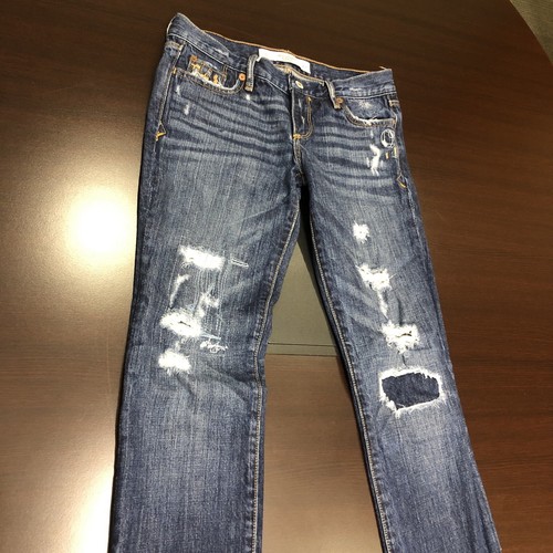 Abercrombie & Fitch Low Rise Super Skinny stretch SZ 25 Inseam 31”distressed EUC - Picture 7 of 12