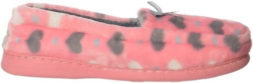 Warmer Damen-Mokassin-Pantoffel mit strapazierfähiger Sohle isoliert - grau, rosa - Bild 12 von 14