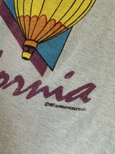 California Single Stitch Vintage Tee T-Shirt Baby Blau Heißluftballons - Bild 2 von 3