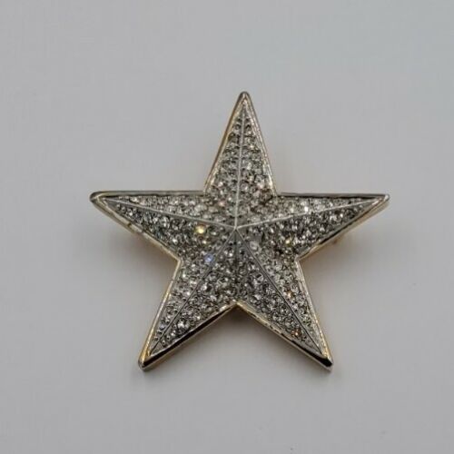 VINTAGE SCHWAN SIGNIERT PAVE' KRISTALL SWAROVSKI STERN PIN / BROSCHE AUSVERKAUFT - Bild 3 von 9